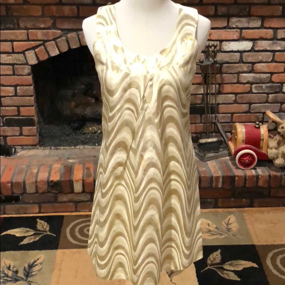 Pink Tartan Gold and cream dress size 0